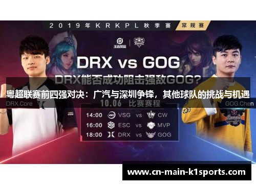 粤超联赛前四强对决：广汽与深圳争锋，其他球队的挑战与机遇